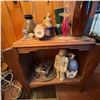 Image 2 : Vintage Wooden Side Table With Assorted Decorative Items