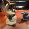 Image 5 : 3 Stone and Ceramic Sculptures: Bear and Bird, Bird, and "Arrabalera"
