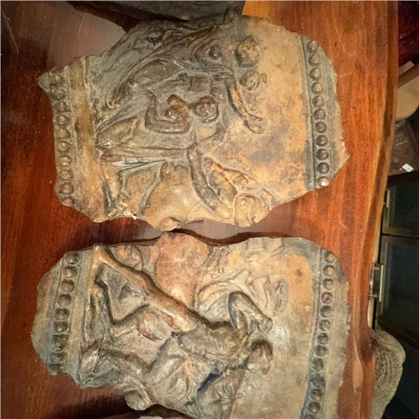 Antique Cast Iron Plaques with Classical Figures
