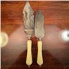 Image 1 : Vintage Silverplate Fish Servers with Cream Handles Pair