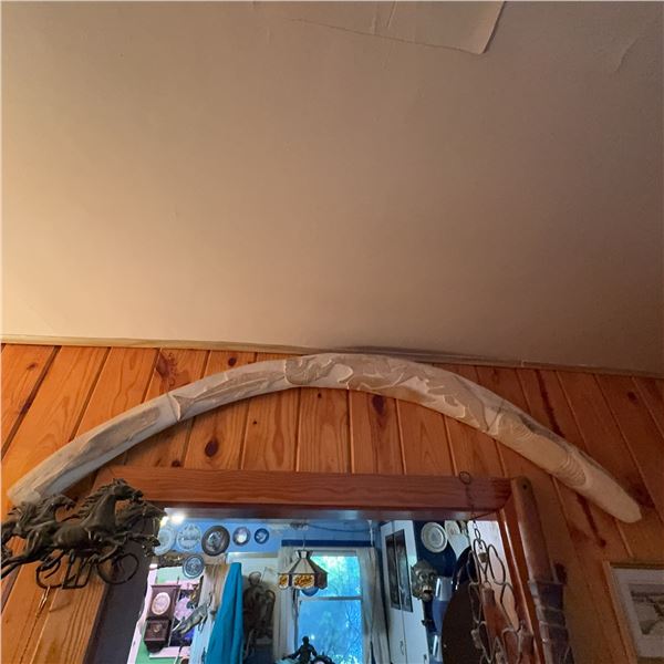 Carved Walrus Tusk with Inuit Arctic Animal Motifs