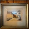 Image 1 : Framed Winter Horse and Sleigh Print
