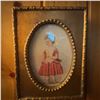 Image 1 : Antique Framed Portrait of Young Girl in Red Dress