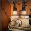 Image 1 : Antique French White Marble Mantel Clock With Bronze Cherubs