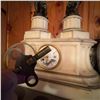 Image 3 : Antique French White Marble Mantel Clock With Bronze Cherubs
