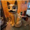 Image 2 : Large Hand-Painted Ceramic Cat Figurine, 20-Inch Tall