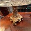 Image 2 : Cut Glass Compote with Ornate Brass Pedestal Base