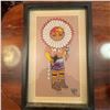 Image 1 : Framed Hopi Tawa Sun Kachina Sand Art Signed WDP