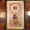 Image 2 : Framed Hopi Tawa Sun Kachina Sand Art Signed WDP