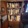 Image 1 : Vintage Wood Bookshelf With Cabinet Doors, 36x12x73 in