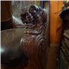 Image 10 : Antique Carved Lion Armchair with Embossed Leather