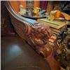 Image 7 : Antique Carved Lion Armchair with Embossed Leather