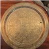 Image 1 : Vintage Brass Middle Eastern Chased Decorative Tray, 34 cm