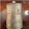 Image 2 : Thai Pewter Flask with Elephant and Cultural Motifs