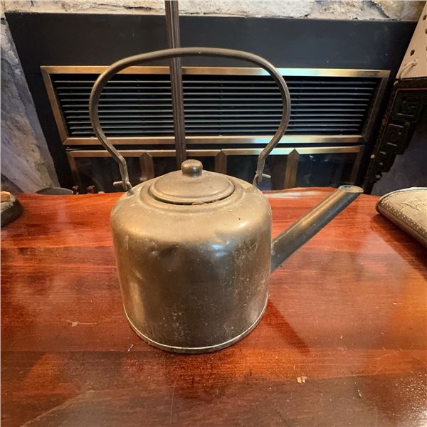Antique Blacksmith-Made Copper Kettle with Fox Trademark