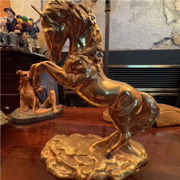 Princeton Gallery Golden Grace Porcelain Unicorn 1994