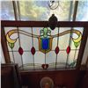 Image 1 : Vintage Stained Glass Window Panel 40" x 25"