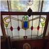 Image 2 : Vintage Stained Glass Window Panel 40" x 25"