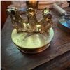 Image 2 : Antique Wood Side Table With Collectibles Lot