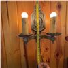 Image 6 : Vintage Cast Metal 2-Light Wall Sconce with Ornate Design