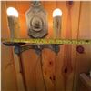 Image 7 : Vintage Cast Metal 2-Light Wall Sconce with Ornate Design