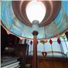 Image 6 : Vintage Floor Lamp With Palm Tree Stained Glass Shade