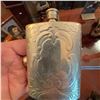Image 1 : Fine British Pewter 3oz Engraved Flask, Sheffield England