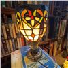 Image 1 : Stained Glass Table Lamp, Art Deco-Style, 8-Inch Height