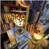 Image 3 : Stained Glass Table Lamp, Art Deco-Style, 8-Inch Height