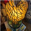 Image 2 : Stained Glass Rooster Table Lamp, 13 Inches Tall