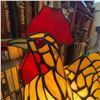 Image 3 : Stained Glass Rooster Table Lamp, 13 Inches Tall