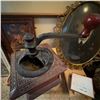 Image 3 : Antique Hand-Crank Coffee Grinder with Ornate Metal Top