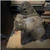 Image 1 : Inuit Soapstone Carving of Kneeling Figure Signed in Syllabics