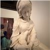 Image 4 : Large Madonna and Lamb White Plaster Statue, 22" Tall