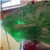 Image 2 : Chinese Green Jadeite Style Wall Hanging With Dragon and Phoenix Relief