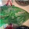 Image 4 : Chinese Green Jadeite Style Wall Hanging With Dragon and Phoenix Relief