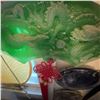 Image 7 : Chinese Green Jadeite Style Wall Hanging With Dragon and Phoenix Relief