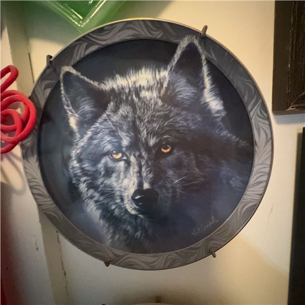 Decorative Wolf and Russian Folk Art Plates