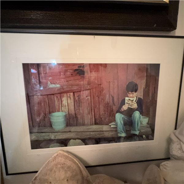 Framed Limited Edition Print, Artist Proof, Boy Reading