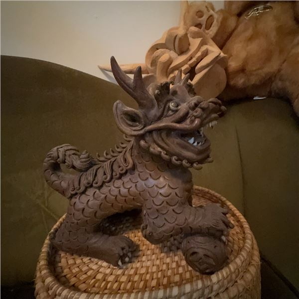 Chinese Style Dragon Ceramic Statues