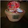 Image 6 : Vintage Chinese Porcelain Teapot Set in Woven Basket Case