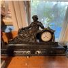 Image 10 : Antique French Mantel Clock With Bronze Philosopher Figure