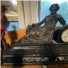 Image 1 : Antique French Mantel Clock With Bronze Philosopher Figure