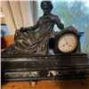 Image 2 : Antique French Mantel Clock With Bronze Philosopher Figure