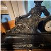 Image 8 : Antique French Mantel Clock With Bronze Philosopher Figure