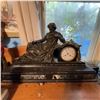 Image 9 : Antique French Mantel Clock With Bronze Philosopher Figure