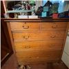 Image 2 : Vintage 5-Drawer Solid Wood Dresser with Brass Handles