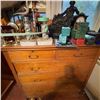 Image 3 : Vintage 5-Drawer Solid Wood Dresser with Brass Handles