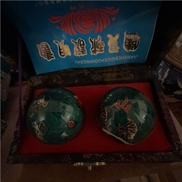 Two Sets of Chinese Baoding Health Balls with Boxes