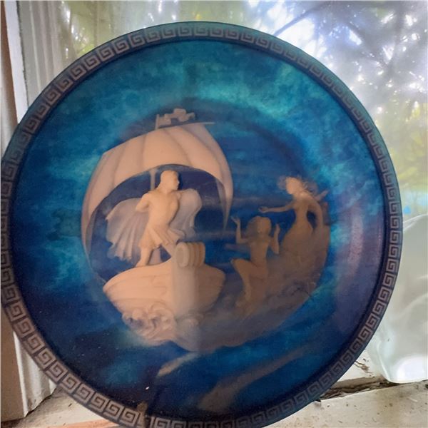 Art Glass Sculptures and Decorative Plate (3 Pieces)